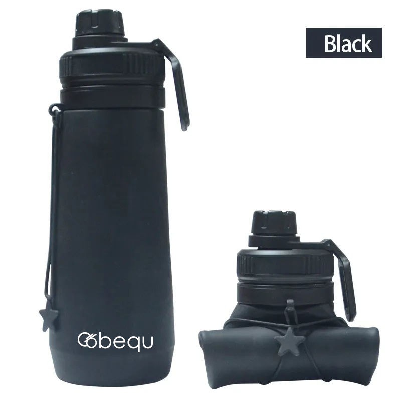 BEQU 750ml Collapsible Silicone Water Bottle (Black) – BQCart Store